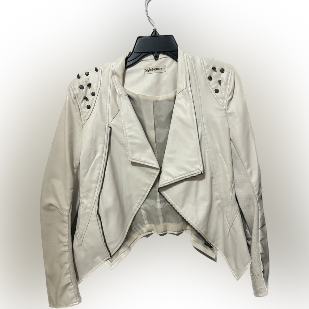 Style melody faux leather jacket